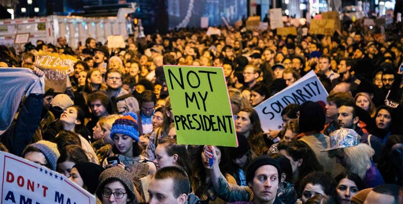 Street protesters reject Trump’s agenda.